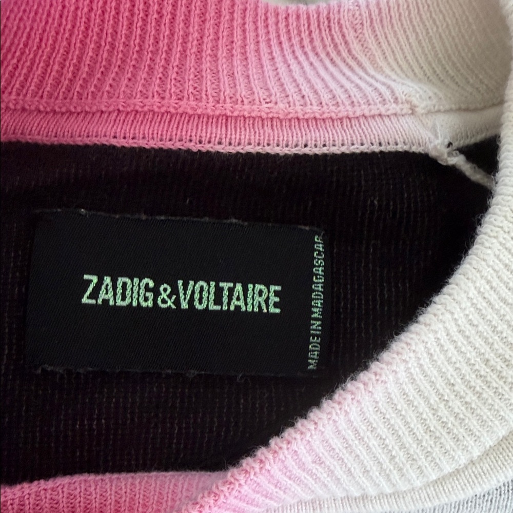 Zadig & Voltaire Gradient Pink and White crewneck Sweatshirt